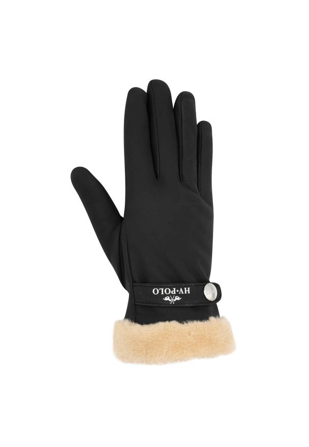 HV POLO - Rękawice jeździeckie damskie HV Polo Garnet. Kolor: czarny. Sport: jeździectwo