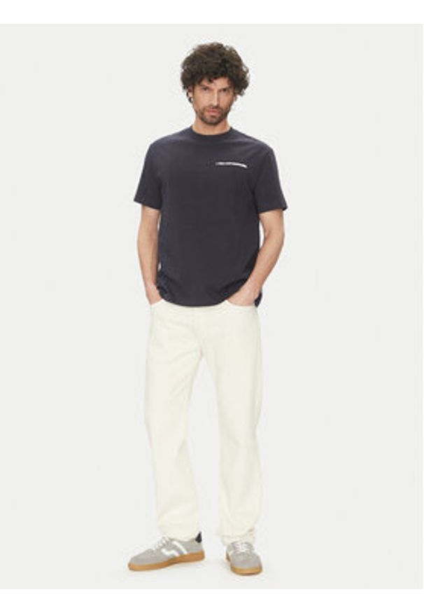 Marc O'Polo Denim T-Shirt 500 0006 002 Granatowy Relaxed Fit. Typ kołnierza: polo. Kolor: niebieski. Materiał: bawełna