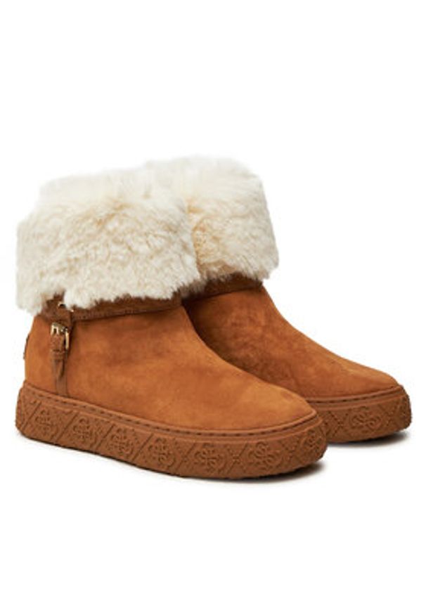 Guess Botki Uncie FLFUNC ESU10 Brązowy. Kolor: brązowy. Materiał: materiał