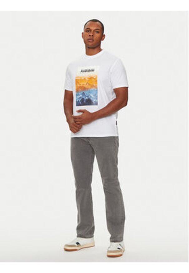 Napapijri T-Shirt S-Rollin NP0A4I3D Biały Regular Fit. Kolor: biały. Materiał: bawełna
