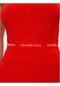 Calvin Klein Jeans Sukienka letnia Logo J20J219644 Czerwony Slim Fit. Kolor: czerwony. Materiał: bawełna. Sezon: lato #3