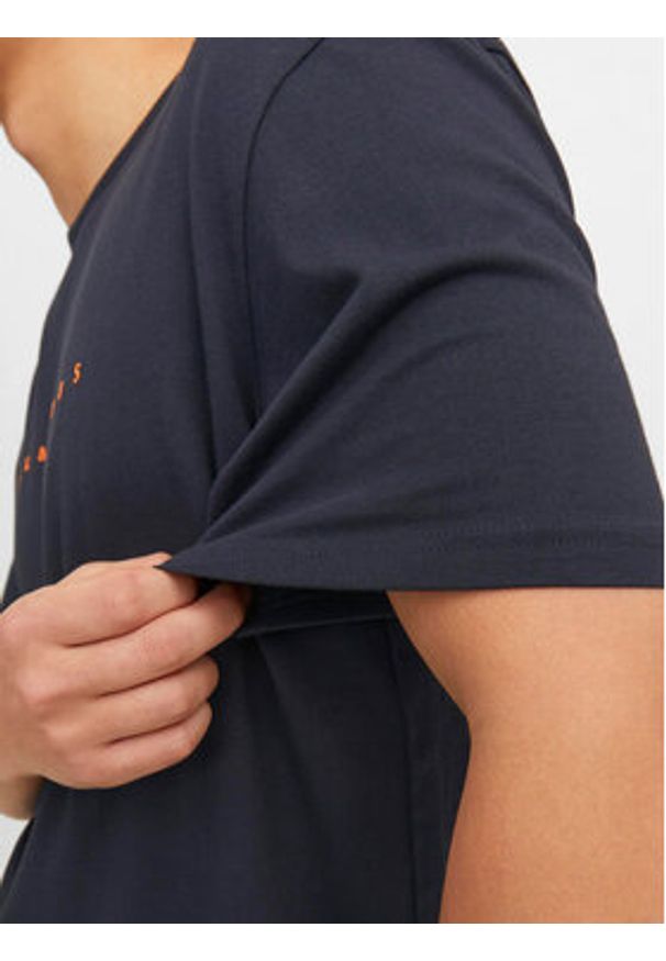 Jack & Jones T-Shirt Star 12234746 Granatowy Relaxed Fit. Kolor: niebieski. Materiał: bawełna