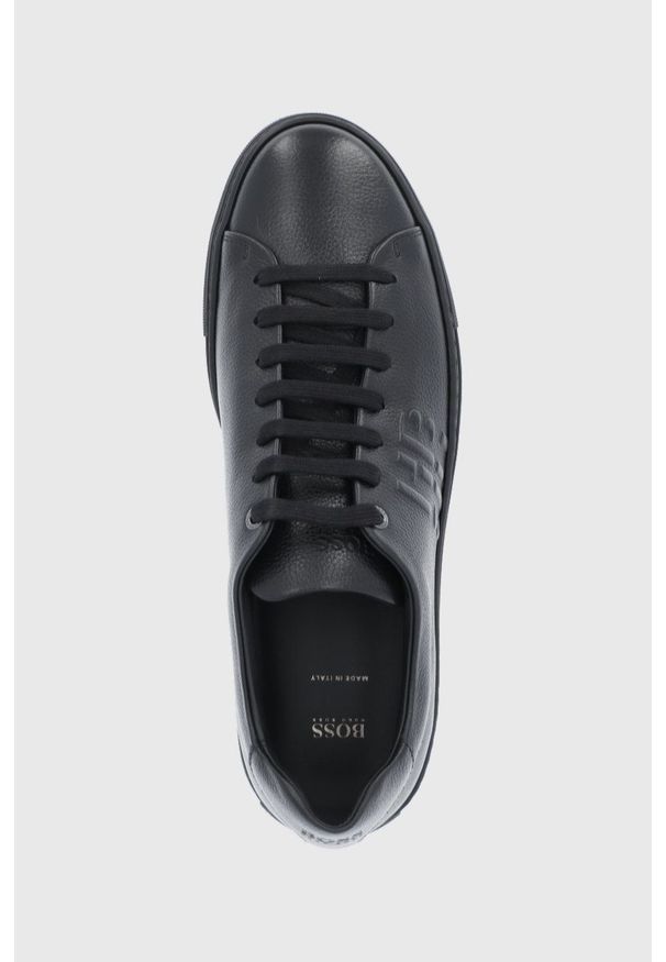 BOSS - Boss - Buty skórzane. Nosek buta: okrągły. Zapięcie: sznurówki. Kolor: czarny. Materiał: skóra