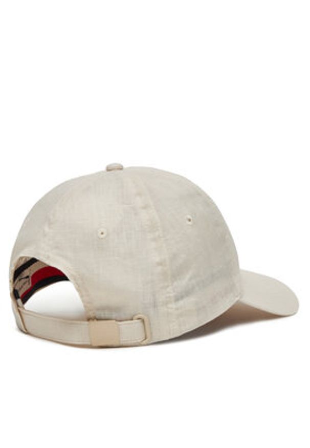 TOMMY HILFIGER - Tommy Hilfiger Czapka z daszkiem Essential Flag Linen Cap AW0AW17130 Écru. Materiał: len, materiał