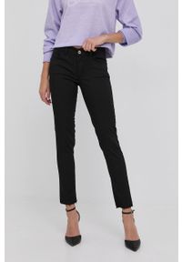 Liu Jo spodnie damskie kolor czarny dopasowane medium waist. Kolor: czarny. Materiał: materiał