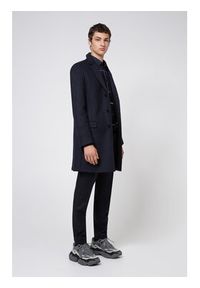 Hugo Płaszcz wełniany Migor2041 50438437 Granatowy Slim Fit. Kolor: niebieski. Materiał: wełna #3