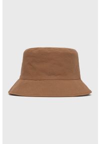 Trussardi Jeans - Trussardi kapelusz bawełniany kolor brązowy bawełniany. Kolor: brązowy. Materiał: bawełna
