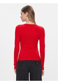 Tommy Jeans Bluzka Essential DW0DW17387 Czerwony Slim Fit. Kolor: czerwony. Materiał: bawełna #5