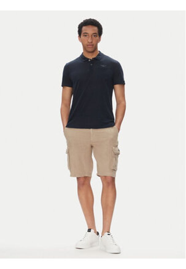 Aeronautica Militare Szorty materiałowe 251BE254CT3508 Beżowy Regular Fit. Kolor: beżowy. Materiał: len