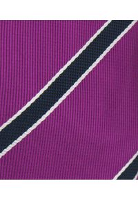 Klasyczny Krawat Klubowy - Alties - Fioletowy w Prążek. Kolor: fioletowy. Materiał: tkanina. Wzór: prążki. Styl: klasyczny #5