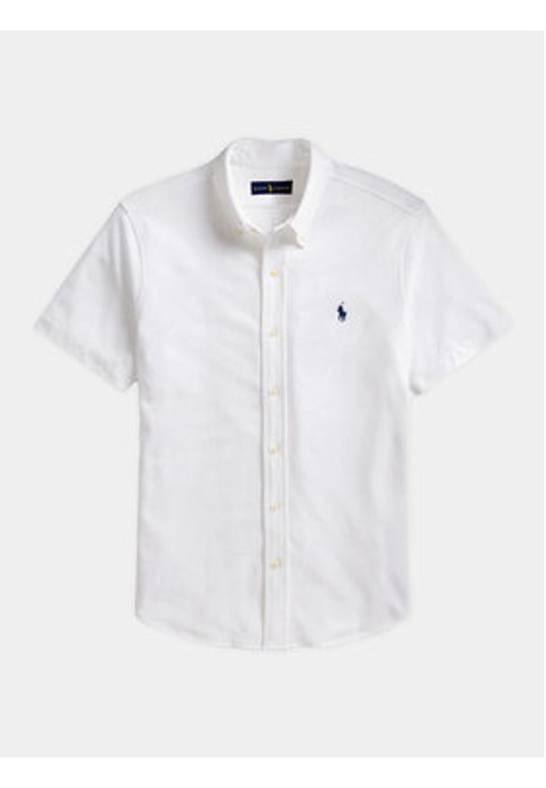 Polo Ralph Lauren Koszula 710798291002 Biały Slim Fit. Typ kołnierza: polo. Kolor: biały. Materiał: bawełna