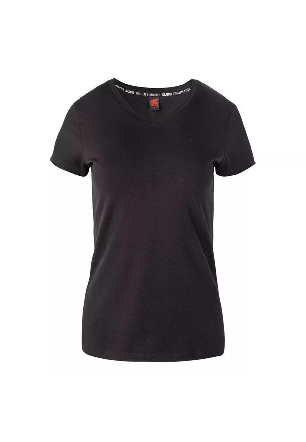 Iguana - T-shirt Damski Seldi. Kolor: czarny. Sport: fitness