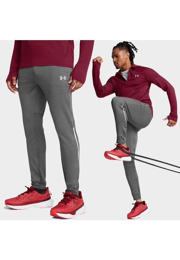 Spodnie treningowe męskie Under Armour wygodne dresowe do ćwiczeń. Kolor: szary. Materiał: dresówka