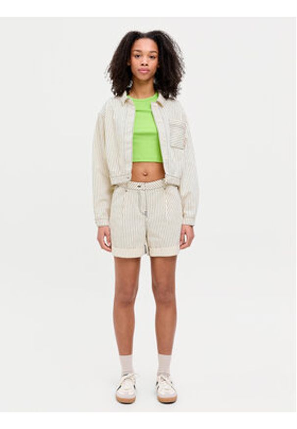 JJXX Szorty materiałowe Maddy 12253014 Écru Loose Fit. Materiał: bawełna