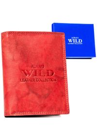 ALWAYS WILD - Portfel skórzany Always Wild AW-N4-MAL czerwony. Kolor: czerwony. Materiał: skóra