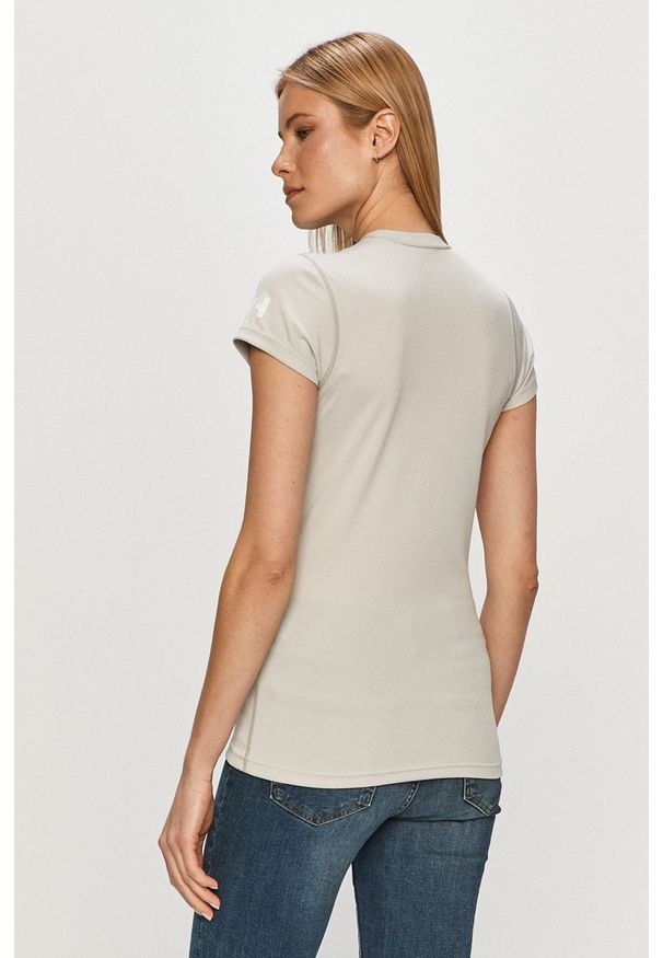 Helly Hansen - T-shirt. Okazja: na co dzień. Kolor: szary. Materiał: dzianina. Wzór: gładki. Styl: casual