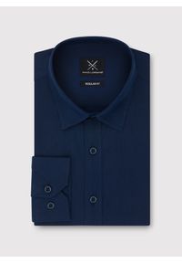 Pako Lorente - PAKO LORENTE - Granatowa koszula męska z lnem. Kolor: niebieski, biały. Materiał: len. Długość rękawa: długi rękaw. Długość: długie. Sezon: wiosna #7