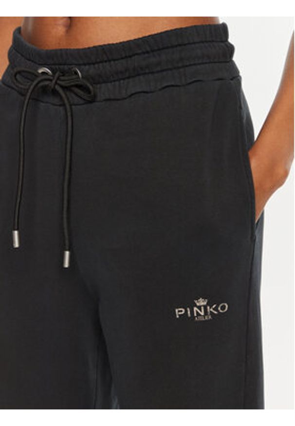 Pinko Spodnie dresowe Carico 100371 A27V Czarny Regular Fit. Kolor: czarny. Materiał: bawełna