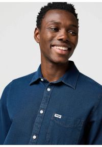 Wrangler - MESKA KOSZULA JEANSOWA WRANGLER 1 PKT SHIRT BLUE OXIDE 112371548. Materiał: jeans #4