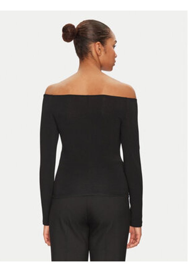 only - ONLY Bluzka Glamour 15339763 Czarny Slim Fit. Kolor: czarny. Materiał: syntetyk. Styl: glamour