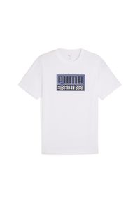 Puma - Męska koszulka Graphics Moto Sport PUMA White. Kolor: biały. Materiał: guma. Wzór: nadruk