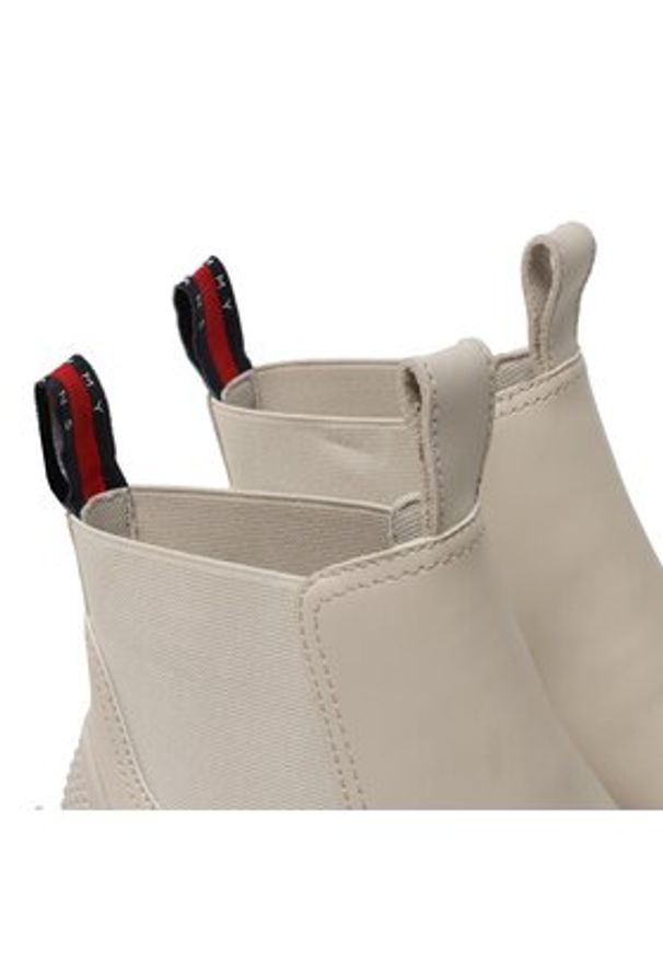 Tommy Jeans Sztyblety Rubber Rain EN0EN02234 Écru. Materiał: skóra