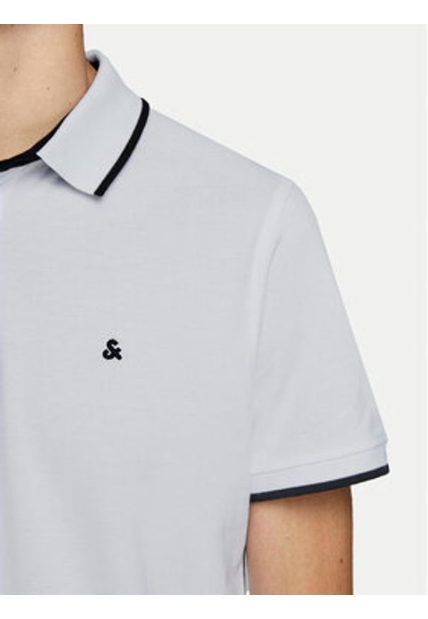 Jack & Jones - Jack&Jones Polo Paulos 12136668 Biały Slim Fit. Typ kołnierza: polo. Kolor: biały. Materiał: bawełna