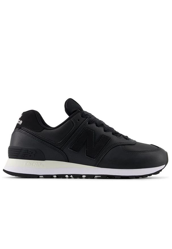 Buty damskie New Balance WL574FT2 - czarne. Kolor: czarny. Materiał: guma, bawełna, dresówka, skóra. Szerokość cholewki: normalna. Model: New Balance 574