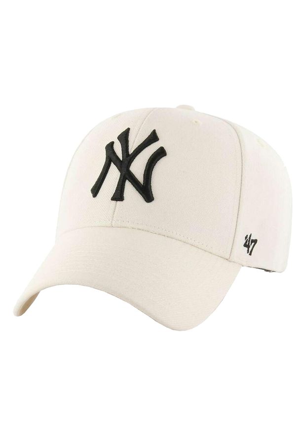 Czapka z daszkiem dla dorosłych 47 Brand New York Yankees. Kolor: beżowy. Materiał: wełna, akryl. Styl: sportowy