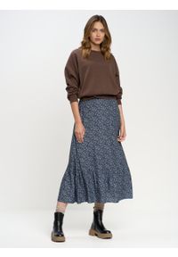 Big-Star - Spódnica damska midi z motywem kwiatowym Fiorda 401. Okazja: na co dzień. Kolor: niebieski. Materiał: materiał, wiskoza. Wzór: kwiaty. Styl: elegancki, casual #5