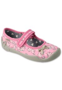 Befado obuwie dziecięce 114X452 różowe. Kolor: różowy. Materiał: bawełna, tkanina #1