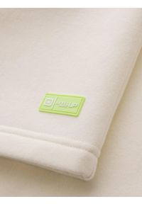 Ombre Clothing - Szorty dresowe unisex ze ściągaczem w pasie – kremowe V2. Kolor: kremowy. Materiał: dresówka. Wzór: aplikacja. Styl: sportowy #3