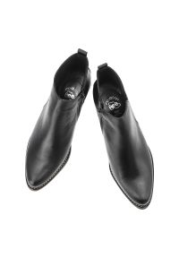 Czarne Kowbojki Hee Skórzane Buty Damskie. Okazja: na co dzień. Kolor: czarny. Materiał: skóra. Wzór: gładki. Sezon: zima, jesień. Obcas: na obcasie. Styl: casual, elegancki. Wysokość obcasa: niski #4