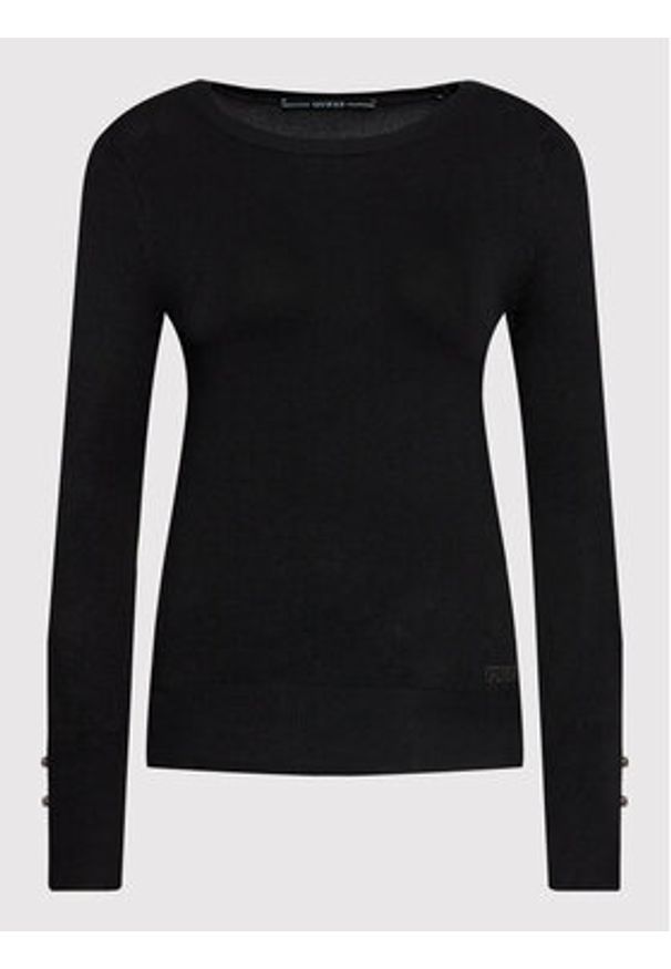 Guess Sweter Elinor W2YR30 Z2V62 Czarny Regular Fit. Kolor: czarny. Materiał: wiskoza