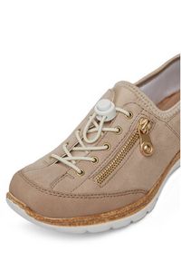 Rieker Sneakersy N42F1-60 Beżowy. Kolor: beżowy. Materiał: zamsz, skóra