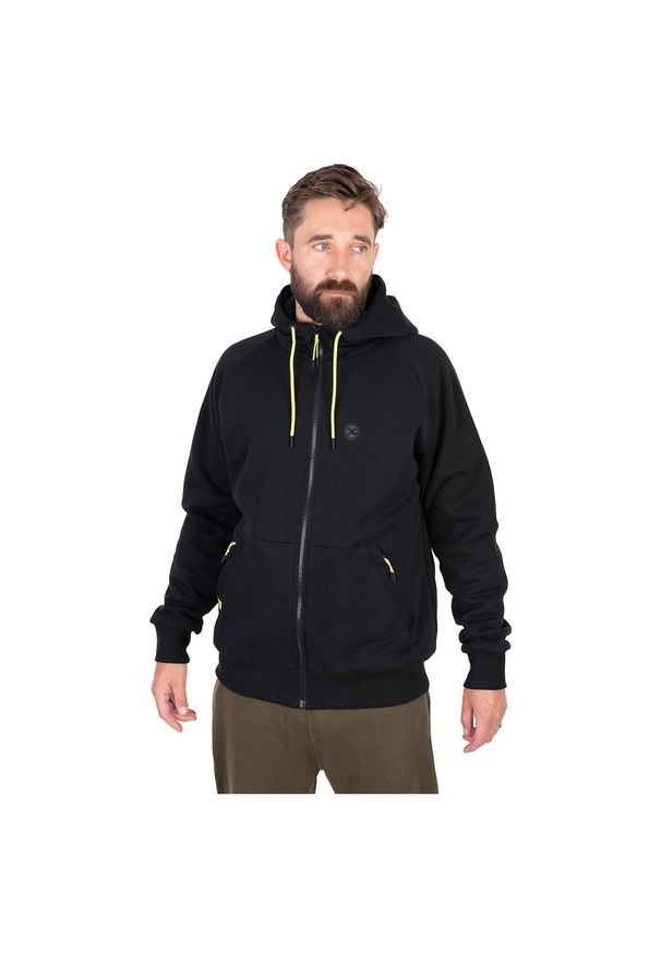 MATRIX - Bluza Męska Wędkarska Rozpinana Z Kapturem Matrix Sherpa Winter Hoody. Typ kołnierza: kaptur. Kolor: czarny