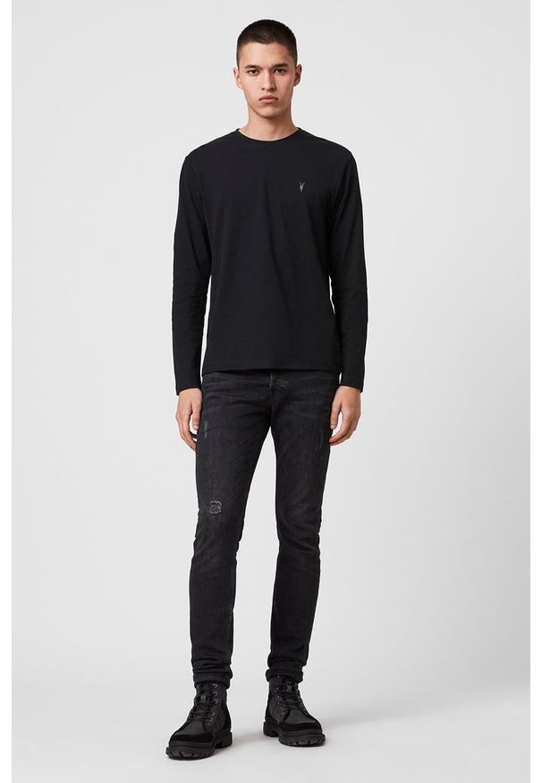 AllSaints - Longsleeve Brace LS Tonic Crew. Okazja: na co dzień. Kolor: czarny. Materiał: dzianina. Długość rękawa: długi rękaw. Styl: casual
