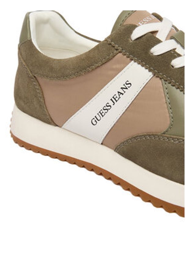 Guess Jeans Sneakersy EO-ORLANDO-01 126AM Khaki. Kolor: brązowy. Materiał: materiał