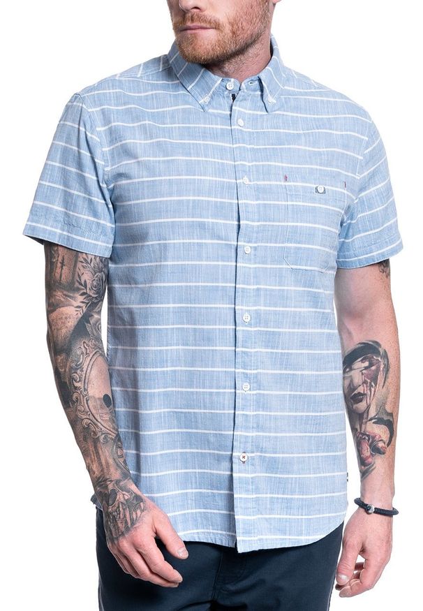 Mustang - MĘSKA KOSZULA MATERIAŁOWA MUSTANG CHRIS STRIPE SHIRT 1009560 11727. Materiał: materiał