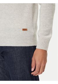 Barbour Sweter Patch Half Zip MKN0585BE14 Beżowy Regular Fit. Kolor: beżowy. Materiał: wełna
