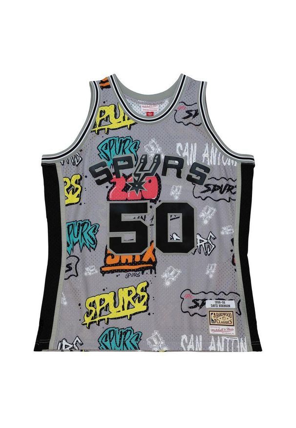 Mitchell & Ness - Koszulka San Antonio Spurs. Kolor: szary. Sport: koszykówka