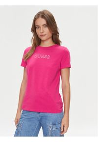 Guess T-Shirt Briana V3BI11 J1314 Różowy Regular Fit. Kolor: różowy. Materiał: bawełna