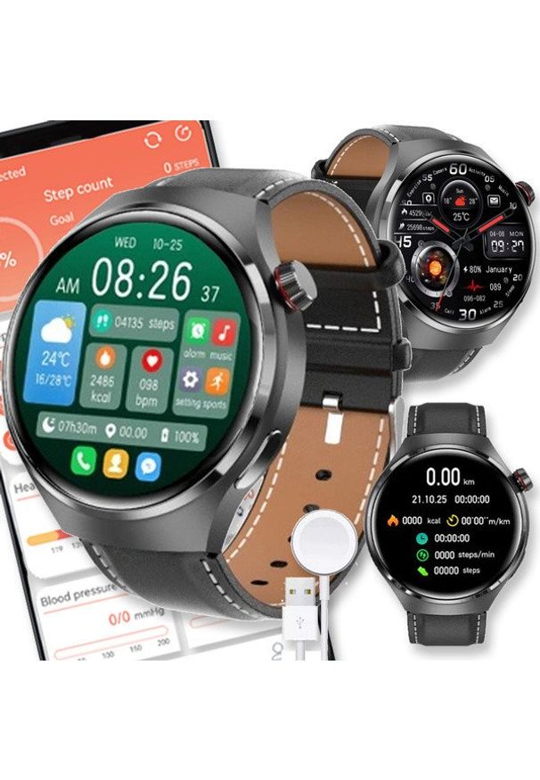 Diaway - SMARTWATCH ZEGAREK SMARTBAND MENU POLSKIE DAMSKI ROZMOWY MĘSKI SMART WATCH WATCH 4 PRO. Rodzaj zegarka: smartwatch