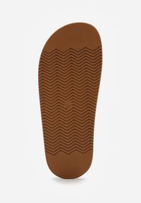 Born2be - Brązowe Klapki z Paskami i Kwadratową Sprzączką Olyndar. Okazja: na co dzień. Kolor: brązowy. Materiał: jeans. Sezon: lato. Styl: casual #8