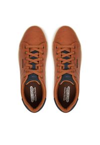 skechers - Skechers Sneakersy 210946/LUG Brązowy. Kolor: brązowy. Materiał: zamsz, skóra