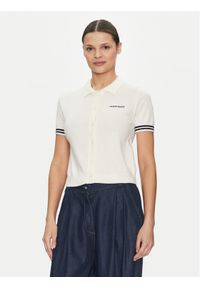 Guess Jeans Polo W5GR03 Z3HO2 Kremowy Regular Fit. Typ kołnierza: polo. Kolor: kremowy. Materiał: syntetyk #1