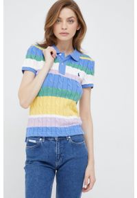 Polo Ralph Lauren sweter bawełniany 211872978002. Typ kołnierza: polo. Materiał: bawełna. Długość rękawa: krótki rękaw. Długość: krótkie #1
