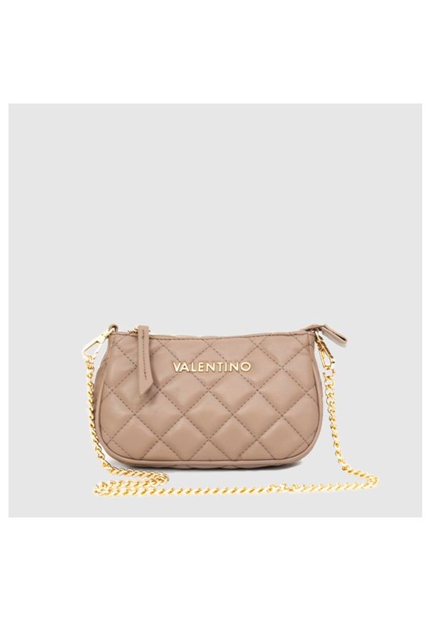 Valentino by Mario Valentino - VALENTINO Podwójna torebka ocarina crossbody w kolorze taupe. Kolor: beżowy. Materiał: skórzane