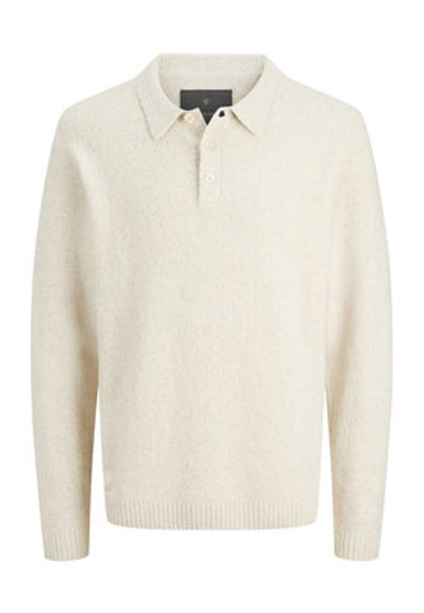 Jack & Jones Sweter Maverick 12286144 Beżowy Regular Fit. Kolor: beżowy. Materiał: bawełna