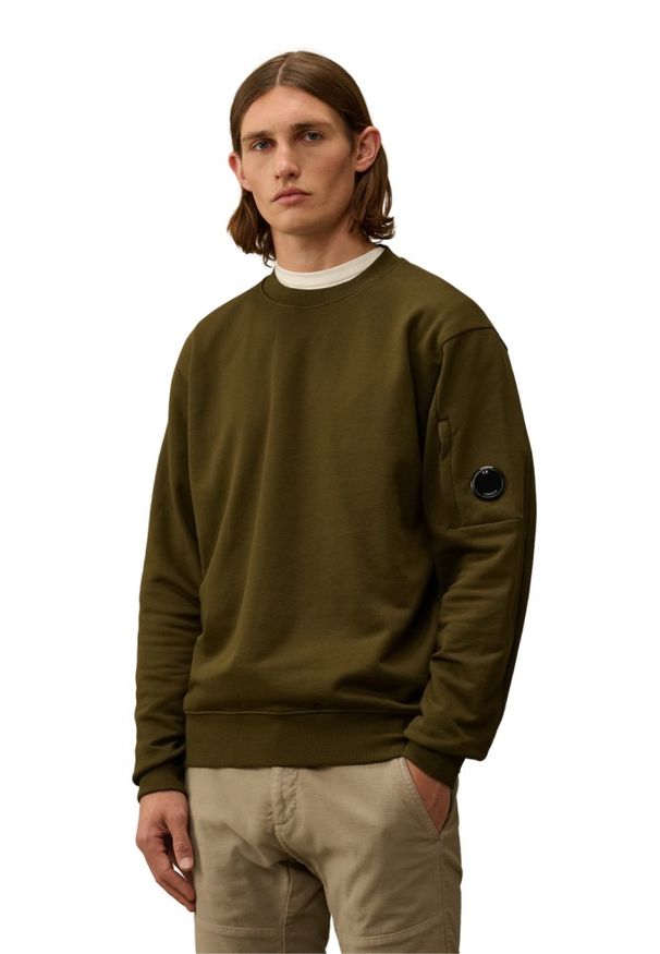 C.P. Company - C.P. COMPANY Zielona męska bluza Crew Neck. Kolor: zielony. Materiał: bawełna